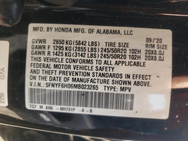 Photo 13 VIN: 5FNYF6H06MB023265 - HONDA PILOT ELIT 