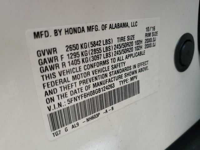 Photo 12 VIN: 5FNYF6H08GB124263 - HONDA PILOT 