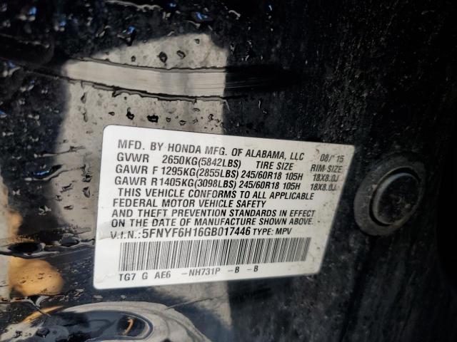 Photo 12 VIN: 5FNYF6H16GB017446 - HONDA PILOT LX 