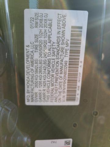 Photo 11 VIN: 5FNYF6H20NB032949 - HONDA PILOT SE 