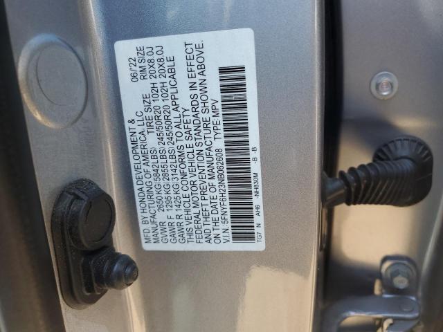 Photo 11 VIN: 5FNYF6H23NB062608 - HONDA PILOT 