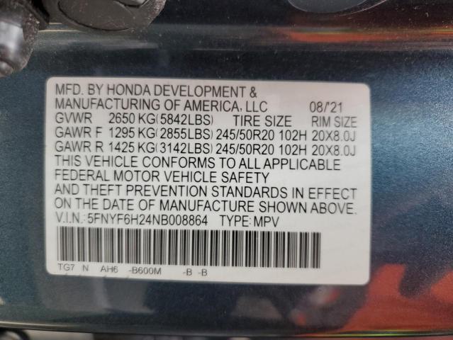 Photo 12 VIN: 5FNYF6H24NB008864 - HONDA PILOT SE 