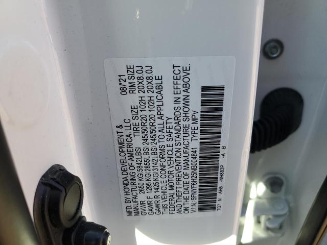 Photo 9 VIN: 5FNYF6H25NB004841 - HONDA PILOT SE 