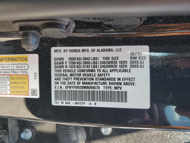 Photo 13 VIN: 5FNYF6H28MB069570 - HONDA PILOT 