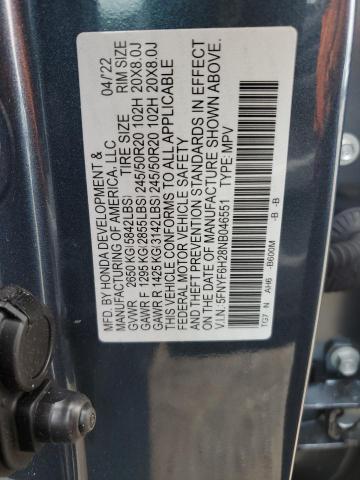 Photo 12 VIN: 5FNYF6H28NB046551 - HONDA PILOT SE 