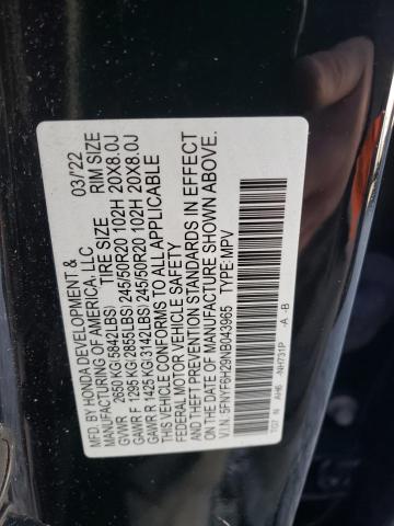 Photo 12 VIN: 5FNYF6H29NB043965 - HONDA PILOT SE 