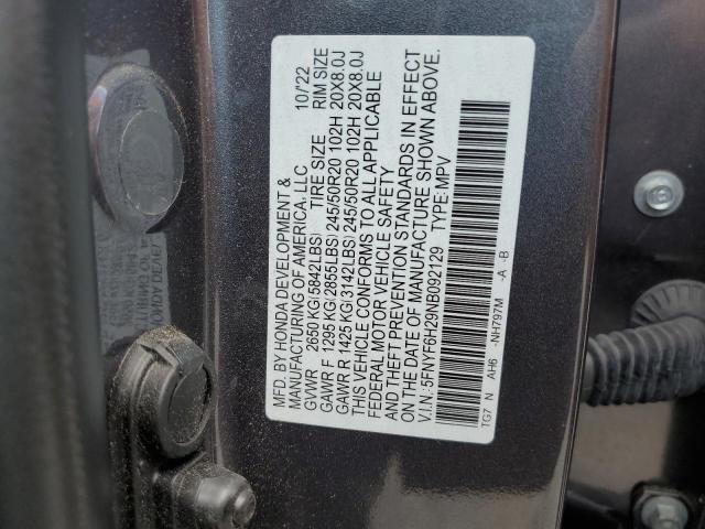 Photo 12 VIN: 5FNYF6H29NB092129 - HONDA PILOT SE 