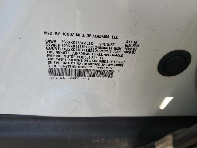 Photo 11 VIN: 5FNYF6H31JB014057 - HONDA PILOT 