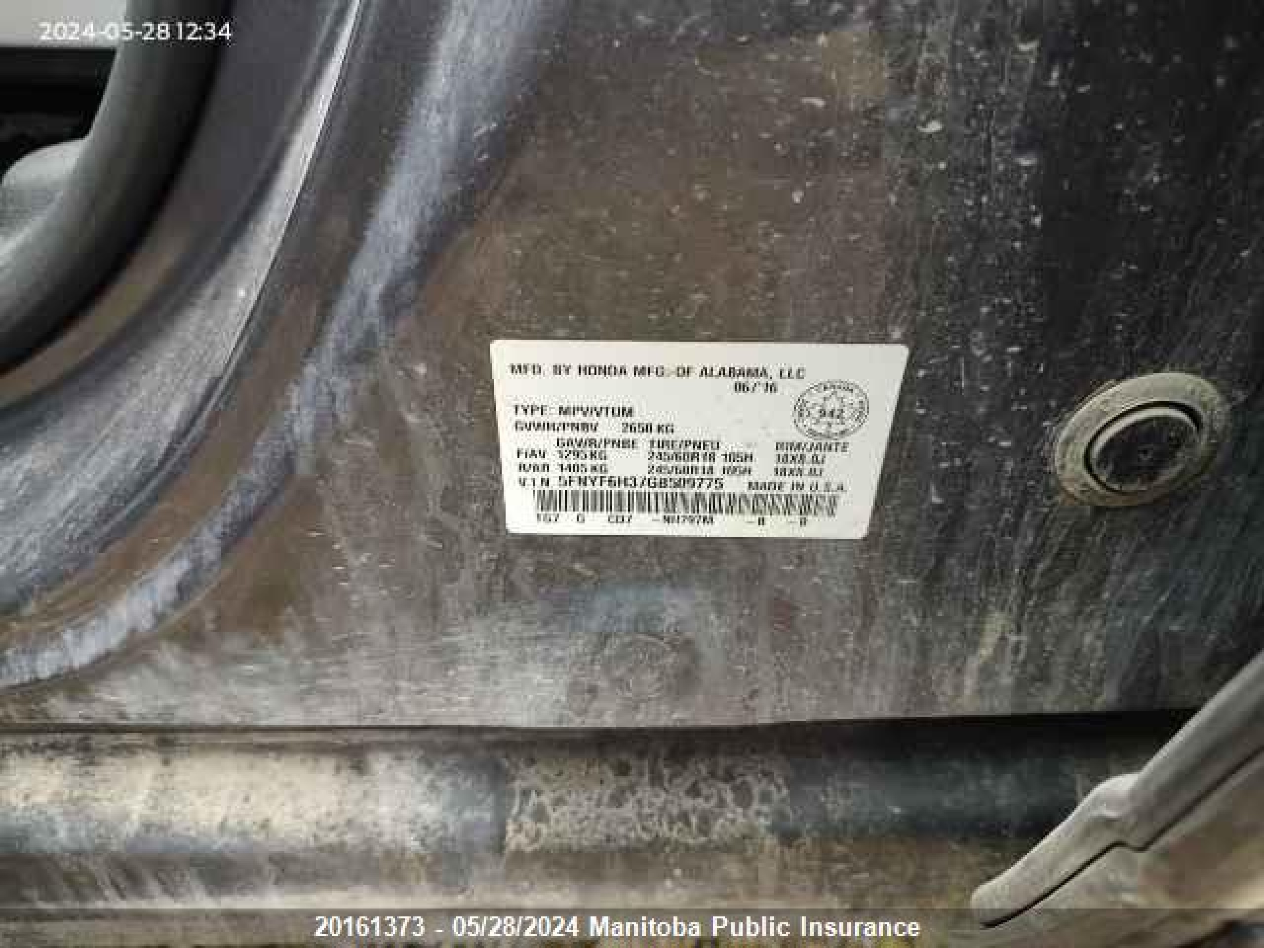 Photo 8 VIN: 5FNYF6H37GB509775 - HONDA PILOT 