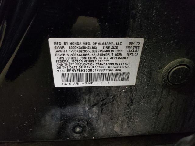 Photo 12 VIN: 5FNYF6H39GB017393 - HONDA PILOT EX 