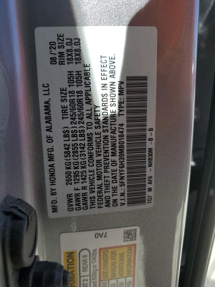 Photo 13 VIN: 5FNYF6H39MB018474 - HONDA PILOT 