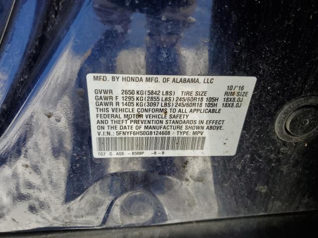 Photo 12 VIN: 5FNYF6H50GB124608 - HONDA PILOT EXL 