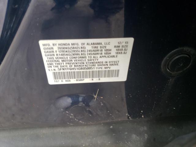 Photo 9 VIN: 5FNYF6H51GB050051 - HONDA PILOT EXL 