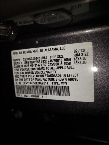 Photo 9 VIN: 5FNYF6H52LB052014 - HONDA PILOT EXL 