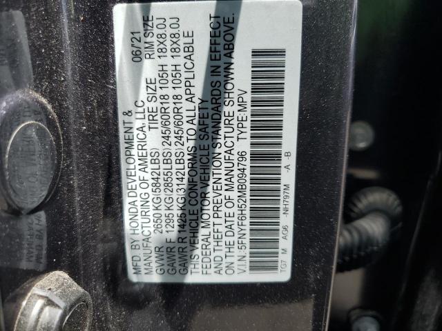 Photo 11 VIN: 5FNYF6H52MB094796 - HONDA PILOT 