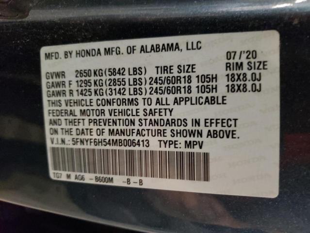 Photo 12 VIN: 5FNYF6H54MB006413 - HONDA PILOT EXL 