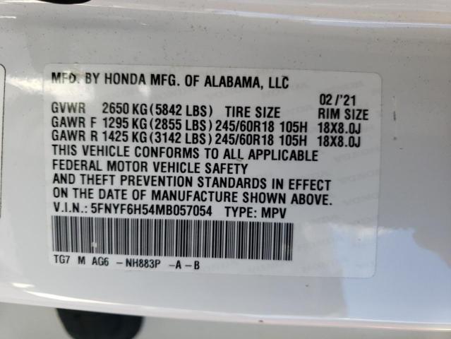 Photo 12 VIN: 5FNYF6H54MB057054 - HONDA PILOT 