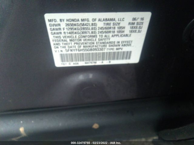 Photo 8 VIN: 5FNYF6H55GB093307 - HONDA PILOT 