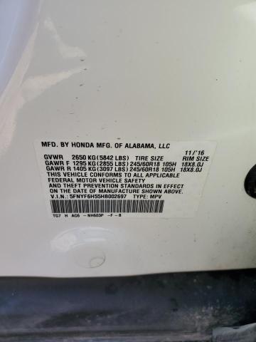 Photo 12 VIN: 5FNYF6H55HB002697 - HONDA PILOT 