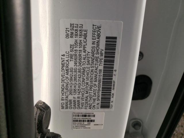 Photo 12 VIN: 5FNYF6H55NB015168 - HONDA PILOT EXL 