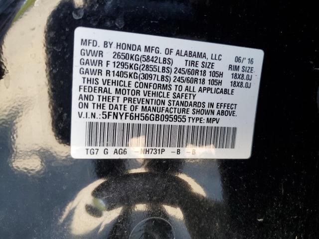 Photo 12 VIN: 5FNYF6H56GB095955 - HONDA PILOT EXL 