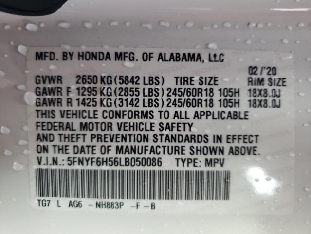 Photo 11 VIN: 5FNYF6H56LB050086 - HONDA PILOT EXL 