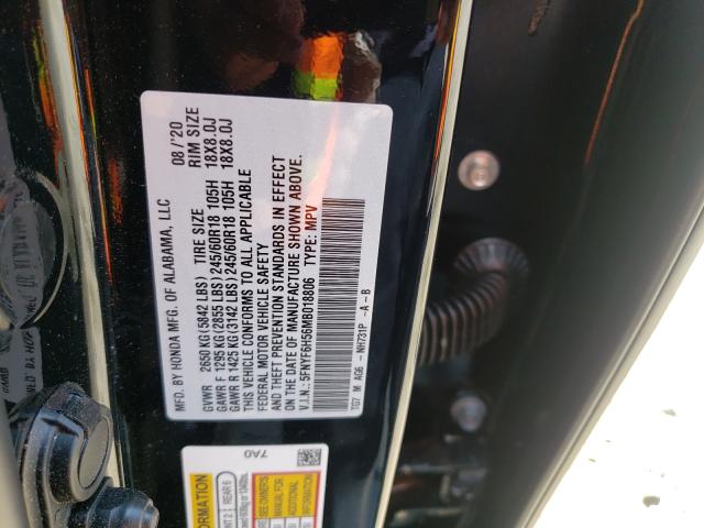 Photo 9 VIN: 5FNYF6H56MB018806 - HONDA PILOT EXL 