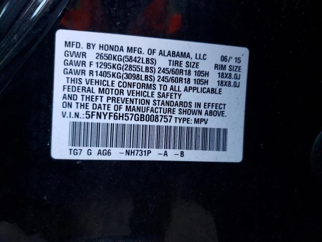 Photo 12 VIN: 5FNYF6H57GB008757 - HONDA PILOT 