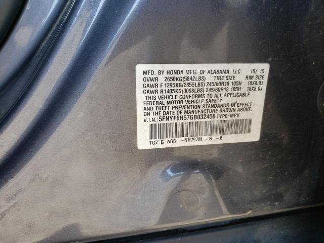 Photo 12 VIN: 5FNYF6H57GB032458 - HONDA PILOT 