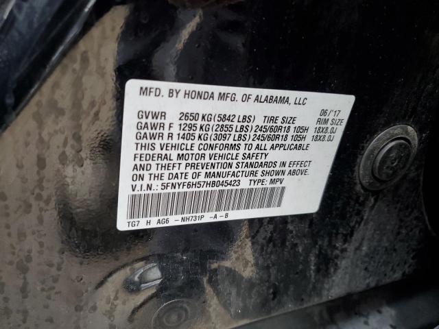 Photo 11 VIN: 5FNYF6H57HB045423 - HONDA PILOT 