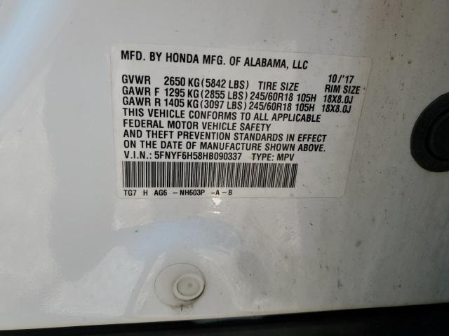 Photo 12 VIN: 5FNYF6H58HB090337 - HONDA PILOT EXL 