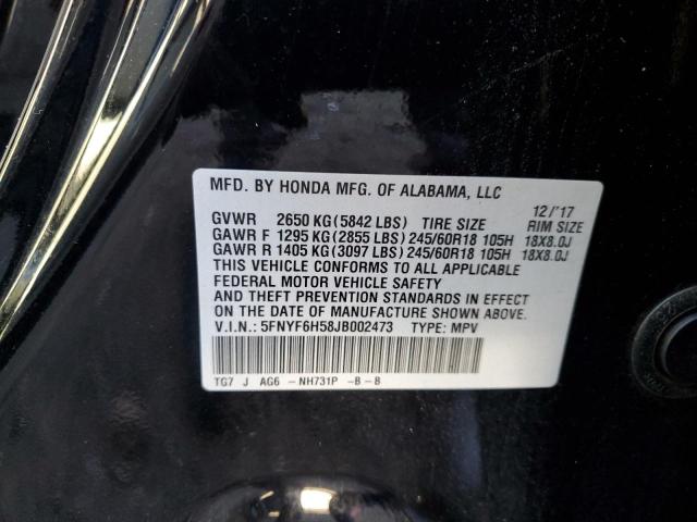 Photo 11 VIN: 5FNYF6H58JB002473 - HONDA PILOT 