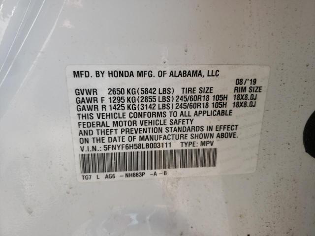 Photo 12 VIN: 5FNYF6H58LB003111 - HONDA PILOT EXL 