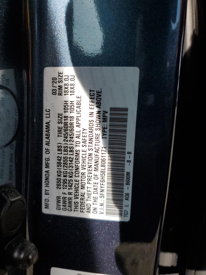 Photo 11 VIN: 5FNYF6H58LB061171 - HONDA PILOT 