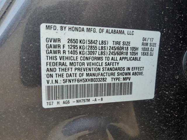 Photo 12 VIN: 5FNYF6H5XHB033282 - HONDA PILOT 