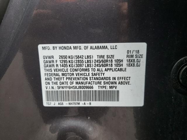 Photo 9 VIN: 5FNYF6H5XJB009666 - HONDA PILOT EXL 