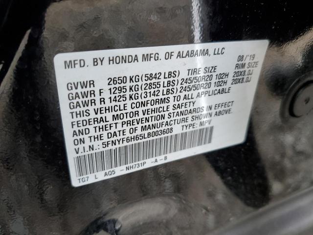 Photo 12 VIN: 5FNYF6H65LB003608 - HONDA PILOT 