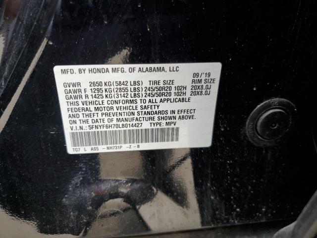 Photo 13 VIN: 5FNYF6H70LB014427 - HONDA PILOT BLAC 