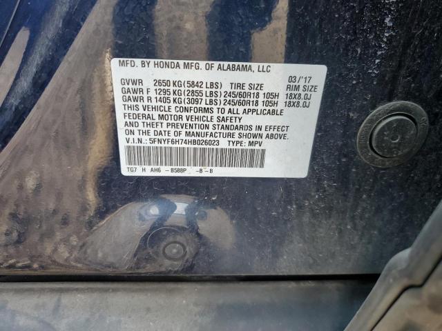 Photo 11 VIN: 5FNYF6H74HB026023 - HONDA PILOT 