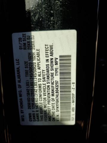 Photo 12 VIN: 5FNYF6H74LB043297 - HONDA PILOT 