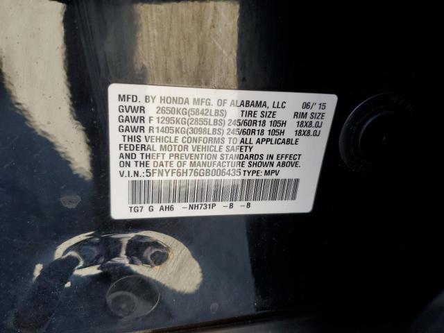 Photo 13 VIN: 5FNYF6H76GB006435 - HONDA PILOT EXLN 