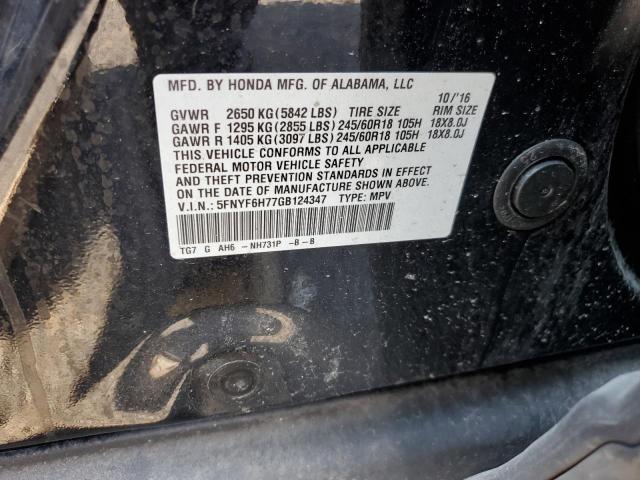 Photo 12 VIN: 5FNYF6H77GB124347 - HONDA PILOT EXLN 