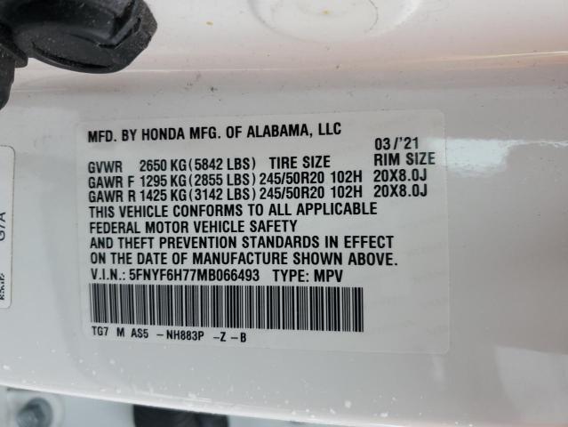 Photo 12 VIN: 5FNYF6H77MB066493 - HONDA PILOT 