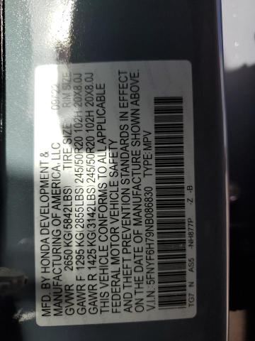 Photo 12 VIN: 5FNYF6H79NB086830 - HONDA PILOT 