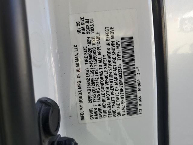 Photo 12 VIN: 5FNYF6H7XMB033245 - HONDA PILOT BLAC 