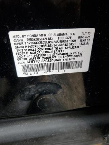 Photo 11 VIN: 5FNYF6H85GB046840 - HONDA PILOT 