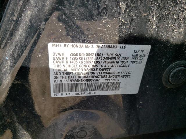 Photo 12 VIN: 5FNYF6H8XHB007307 - HONDA PILOT 