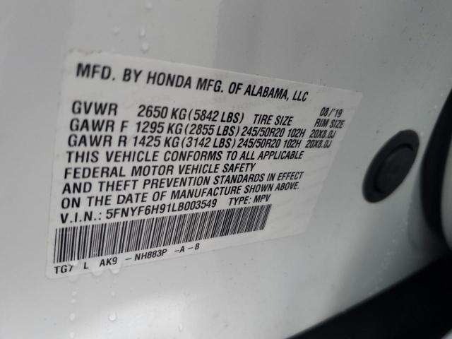 Photo 12 VIN: 5FNYF6H91LB003549 - HONDA PILOT 