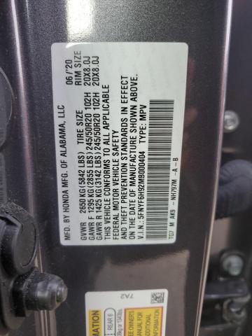 Photo 12 VIN: 5FNYF6H92MB000404 - HONDA PILOT 