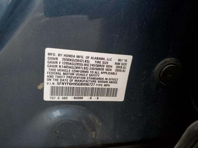 Photo 12 VIN: 5FNYF6H95GB096727 - HONDA PILOT 